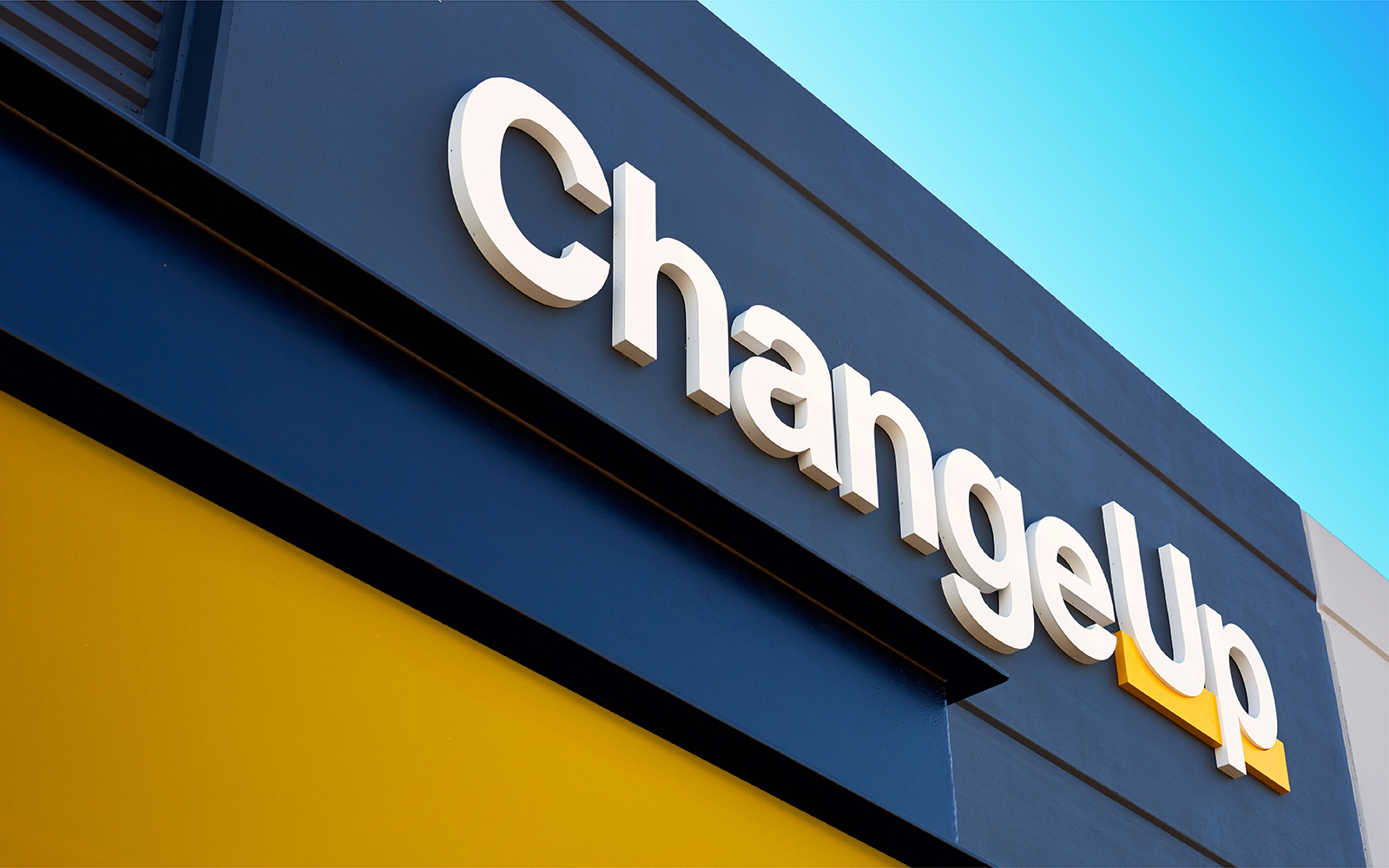 ChangeUp logo on exterior of office