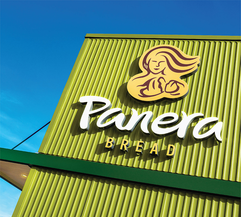 Panera Bread outdoor signage with logo