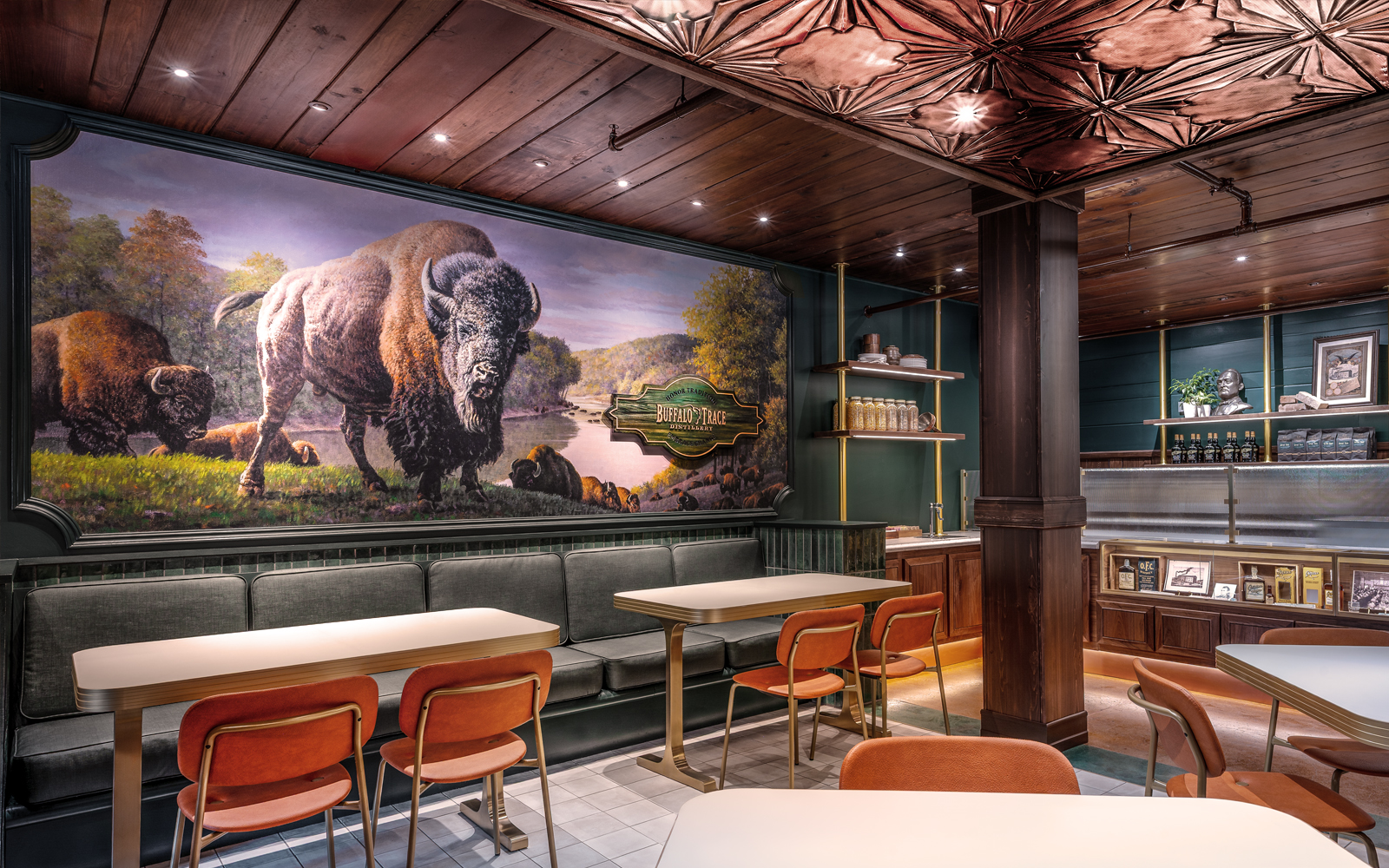 Sixpoint Brewery bar seating.